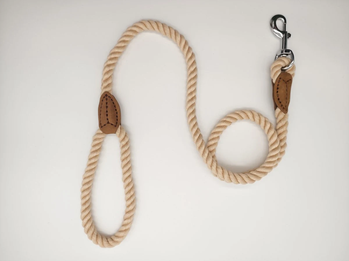 Leather-Joint Cotton Rope Leash