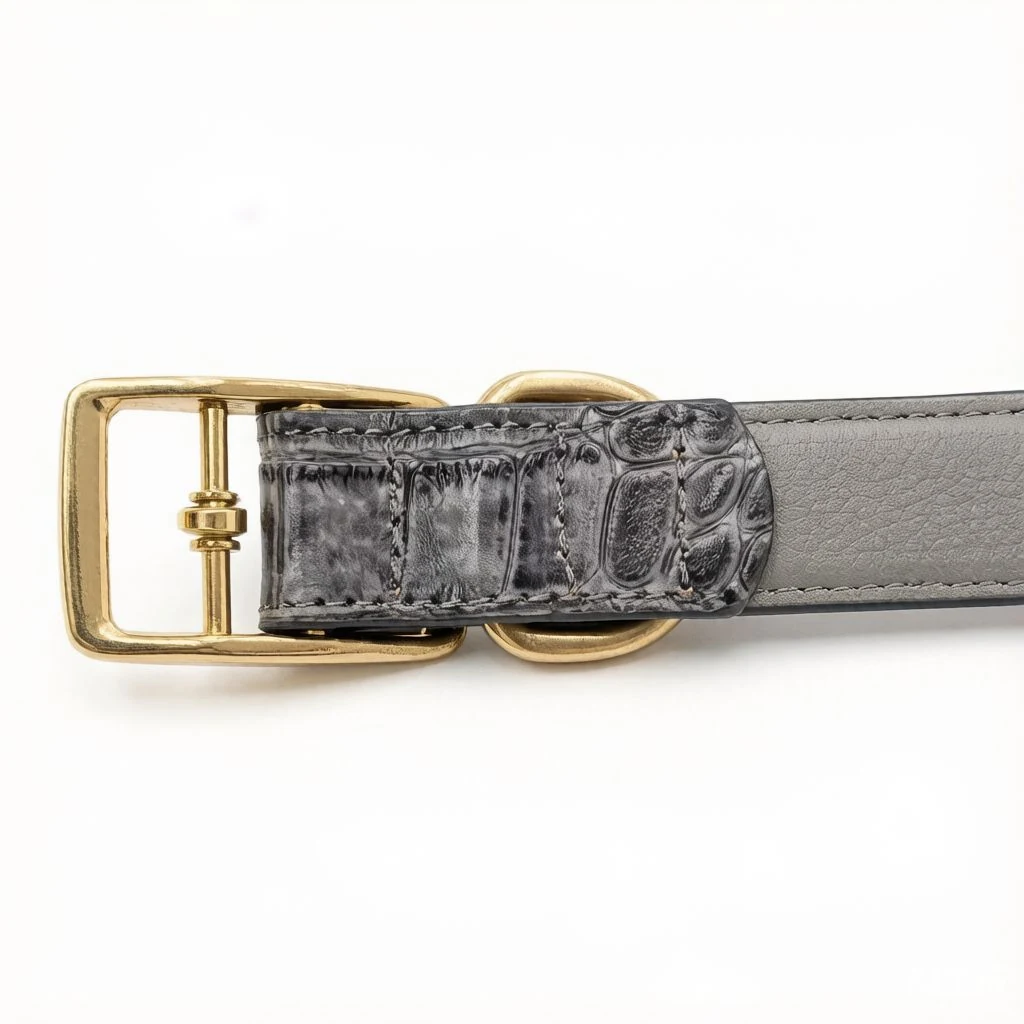 Black-Gold Croc Collar