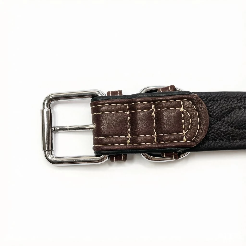Double-Layer Stitched Leather Collar